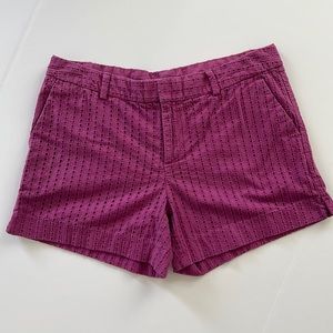 BANANA REPUBLIC - Purple Eyelet Shorts - Size 8